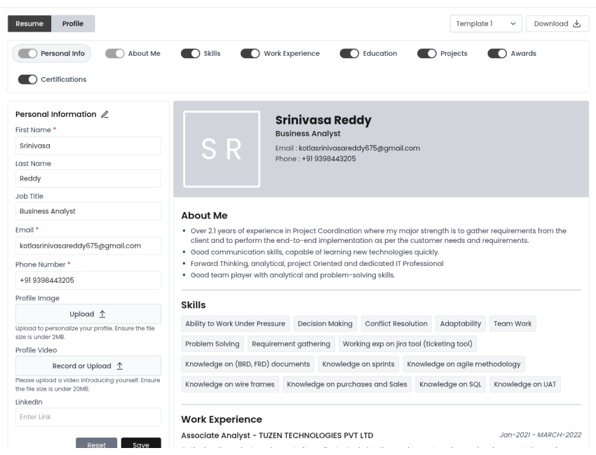Resume Builder
